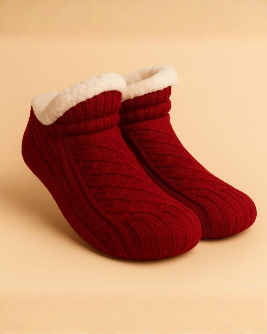The Nordic Cable-Knit Slipper Socks