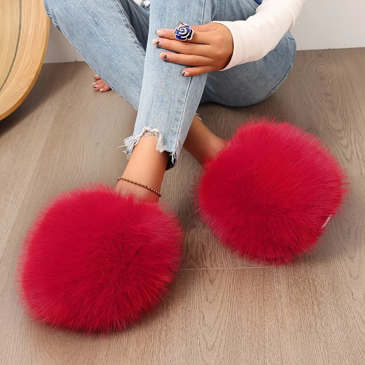 The Signature Teddy Faux Fur Slides