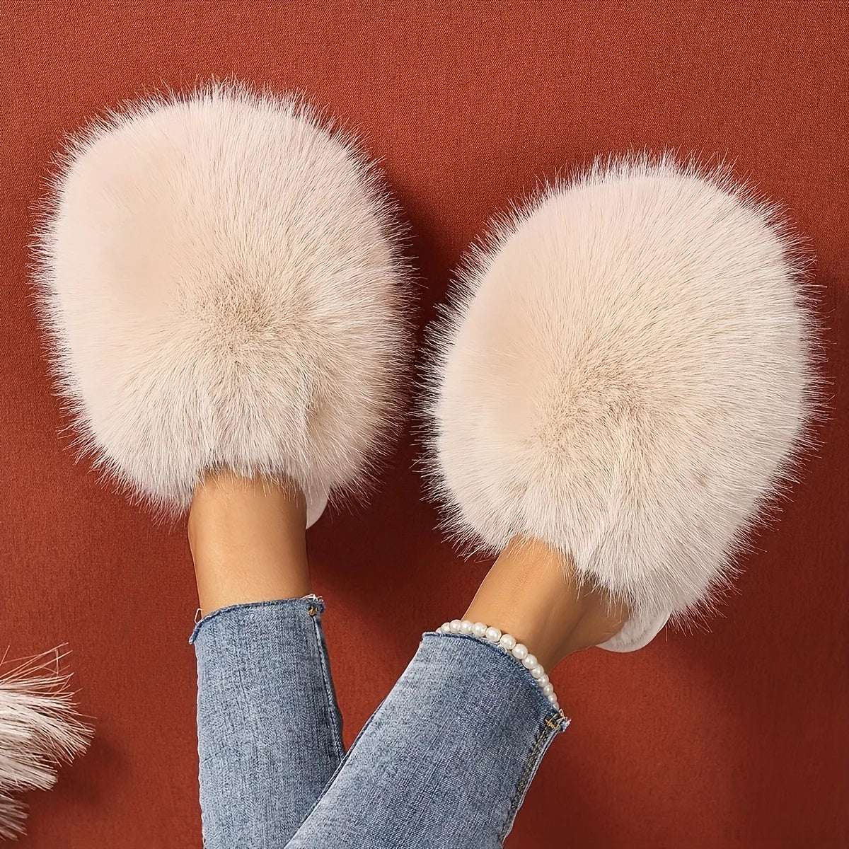 The Signature Teddy Faux Fur Slides